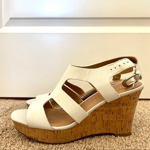 White Franco Sarto Wedges